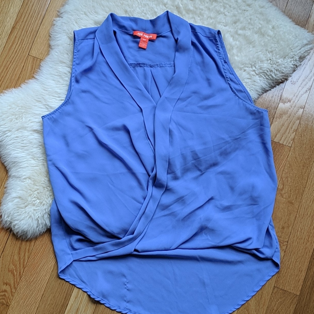 Wrap style sleeveless blouse